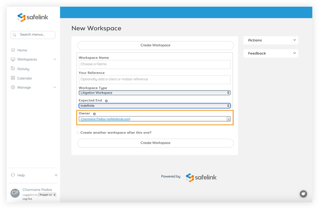 How To Create a Workspace